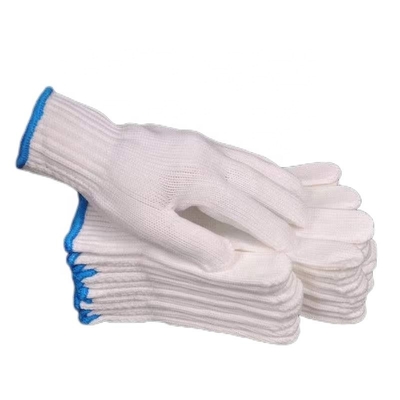 Gepersonaliseerde 20-60g wasbare harddraagbare diepwitte katoenen handveiligheid gebreide werkhandschoenen