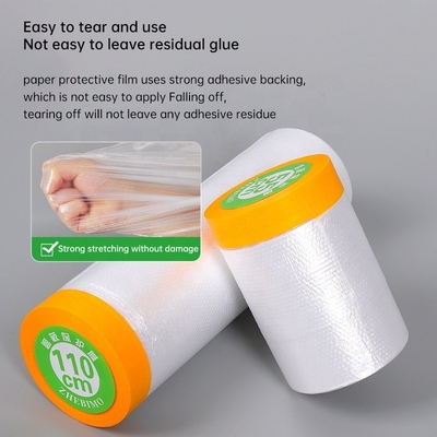 Pre-tapeerde plastic beschermende hoesband Lengte 10m-25m Maskeringsfilm voor autoverf