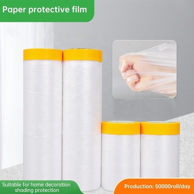 Pre-tapeerde plastic beschermende hoesband Lengte 10m-25m Maskeringsfilm voor autoverf