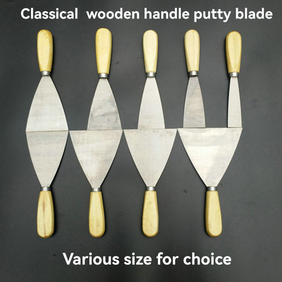 Professionele vervaardiging Houten handvat mes Putty Scraper mes met 0,7 mm bladdikte