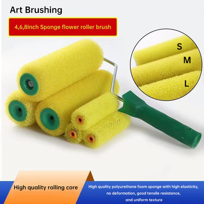 Chemical Fiber Foam Paint Roller Brush Set met groen plastic handvat DIY Grade 2024