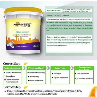 Geavanceerde formule Pure Acrylic Latex Verf voor binnen- en buitenmuren Gratis monster